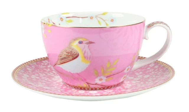 Pip Studio Early Bird Pink Tasse & Untertasse 1 Pip Studio Early Bird Pink Tasse & Untertasse
