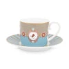Pip Studio Love Birds Tasse & Untertasse Medaillon Blau-Khaki