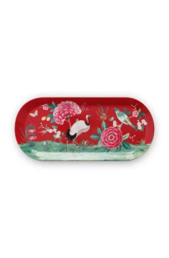 Pip Studio Blushing Birds Red Tortenteller Rechteckig