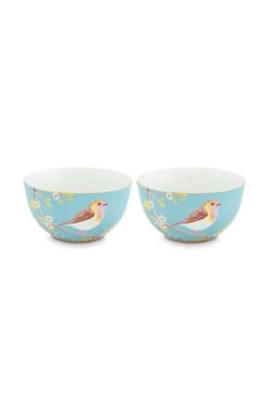Pip Studio 2er-set: Geschirr "Bowl Early Bird" In Blau - (D) 18 Cm