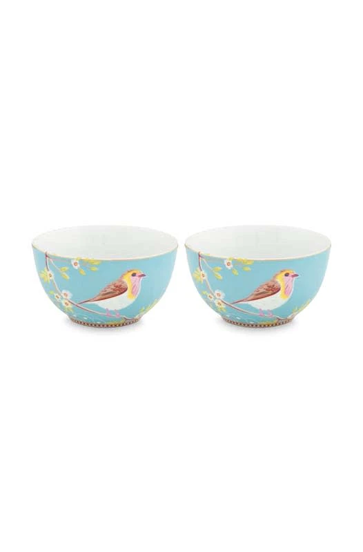 Pip Studio 2er-set: Geschirr "Bowl Early Bird" In Blau - (D) 18 Cm 1 Pip Studio 2er-set: Geschirr "Bowl Early Bird" In Blau - (D) 18 Cm