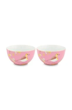 Pip Studio 2er-set: Geschirr "Bowl Early Bird" In Rosa - (D) 18 Cm