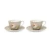 Pip Studio 2er-set: Geschirr "Cups & Saucers Early Bird" In Kaki - 280 Ml