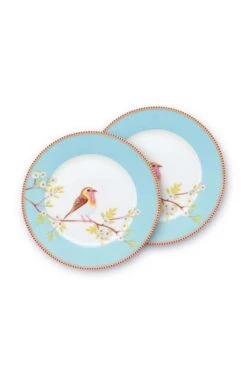 Pip Studio 2er-set: Geschirr "Plates Early Bird" In Blau - (D) 21 Cm