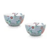 Pip Studio 2er-set: Geschirr "Set/2 Bowls Flower Festival" In Blau