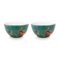 Pip Studio 2er-set: Geschirr "Set/2 Bowls Winter Wonderland" In Grün - 15cm