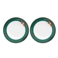Pip Studio 2er-set: Geschirr "Set/2 Deep Plate Winter Wonderland" In Grün - 21.5cm