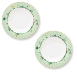 Pip Studio 2er-set: Geschirr "Set/2 Deep Plates Jolie" In Grün - 21,5cm