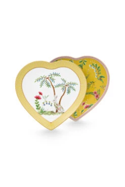 Pip Studio 2er-set: Geschirr "Set/2 Heart Shape Plates La Majorelle" In Gelb - (D) 21,5 Cm