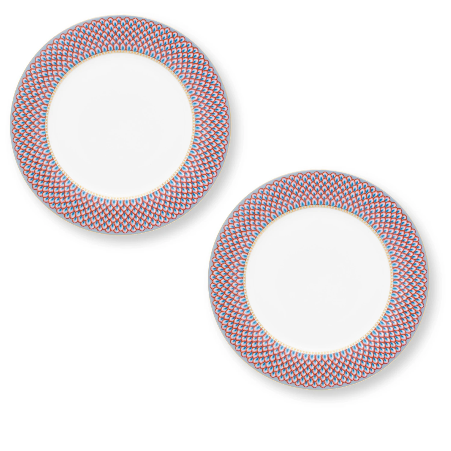 Pip Studio 2er-set: Geschirr "Set/2 Plates Flower Festival Deco" In Blau - 26,5cm 1 Pip Studio 2er-set: Geschirr "Set/2 Plates Flower Festival Deco" In Blau - 26,5cm