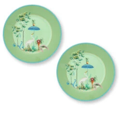 Pip Studio 2er-set: Geschirr "Set/2 Plates Jolie" In Grün - 21cm
