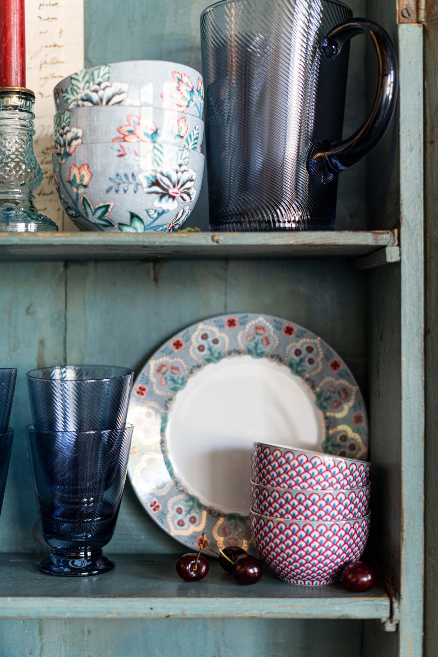 Pip Studio 3tlg: Geschir "Breakfast Set Flower Festival" In Blau 2 Pip Studio 3tlg: Geschir "Breakfast Set Flower Festival" In Blau – Bild 2