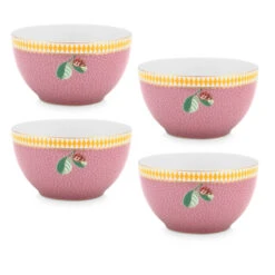 Pip Studio 4er-set: Geschirr "Set/4 Bowls La Majorelle" In Rosa - (D)9,5cm