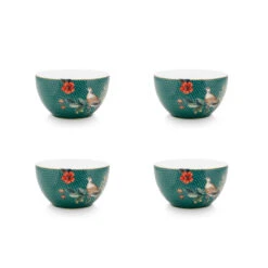 Pip Studio 4er-set: Geschirr "Set/4 Bowls Winter Wonderland" In Blau