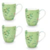 Pip Studio 4er-set: Geschirr "Set/4 Mugs Jolie Heron" In Grün - 450ml