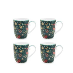 Pip Studio 4er-set: Geschirr "Set/4 Mugs Winter Wonderland Overall" In Blau