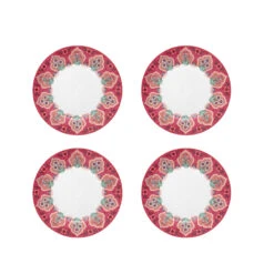 Pip Studio 4er-set: Geschirr "Set/4 Plates Flower Festival Deco" In Rosa - 21cm