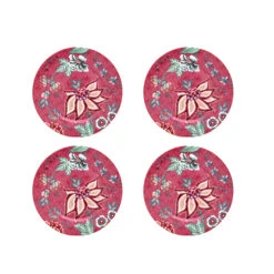 Pip Studio 4er-set: Geschirr "Set/4 Plates Flower Festival" In Rosa - 17cm