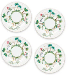 Pip Studio 4er-set: Geschirr "Set/4 Plates Jolie Gold Dots" In Weiß - 17cm