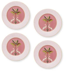 Pip Studio 4er-set: Geschirr "Set/4 Plates La Majorelle" In Rosa - 17cm