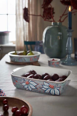 Pip Studio Auflaufformen "Flower Festival" In Blau - (L) 27.5 X (B) 18.5 X (H) 6.5cm -Pip Studio Verkäufe pip studio auflaufformen flower festival in blau l 27 5 x b 18 5 x h 6 5cm 3