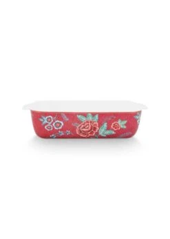 Pip Studio Auflaufformen "Flower Festival" In Rosa - (L) 27.5 X (B) 18.5 X (H) 6.5cm