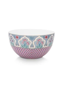 Pip Studio Geschirr "Bowl Flower Festival Scallop Deco" In Blau - (D) 18 Cm
