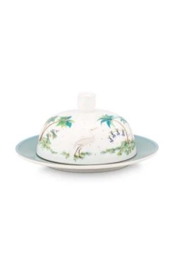 Pip Studio Geschirr "Butter Dish Round Jolie Dots" In Weiß - (L) 17 X (B) 8 Cm