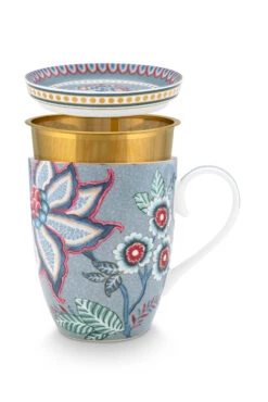 Pip Studio Geschirr "Tea For One Flower Festival" In Blau - 350 Ml