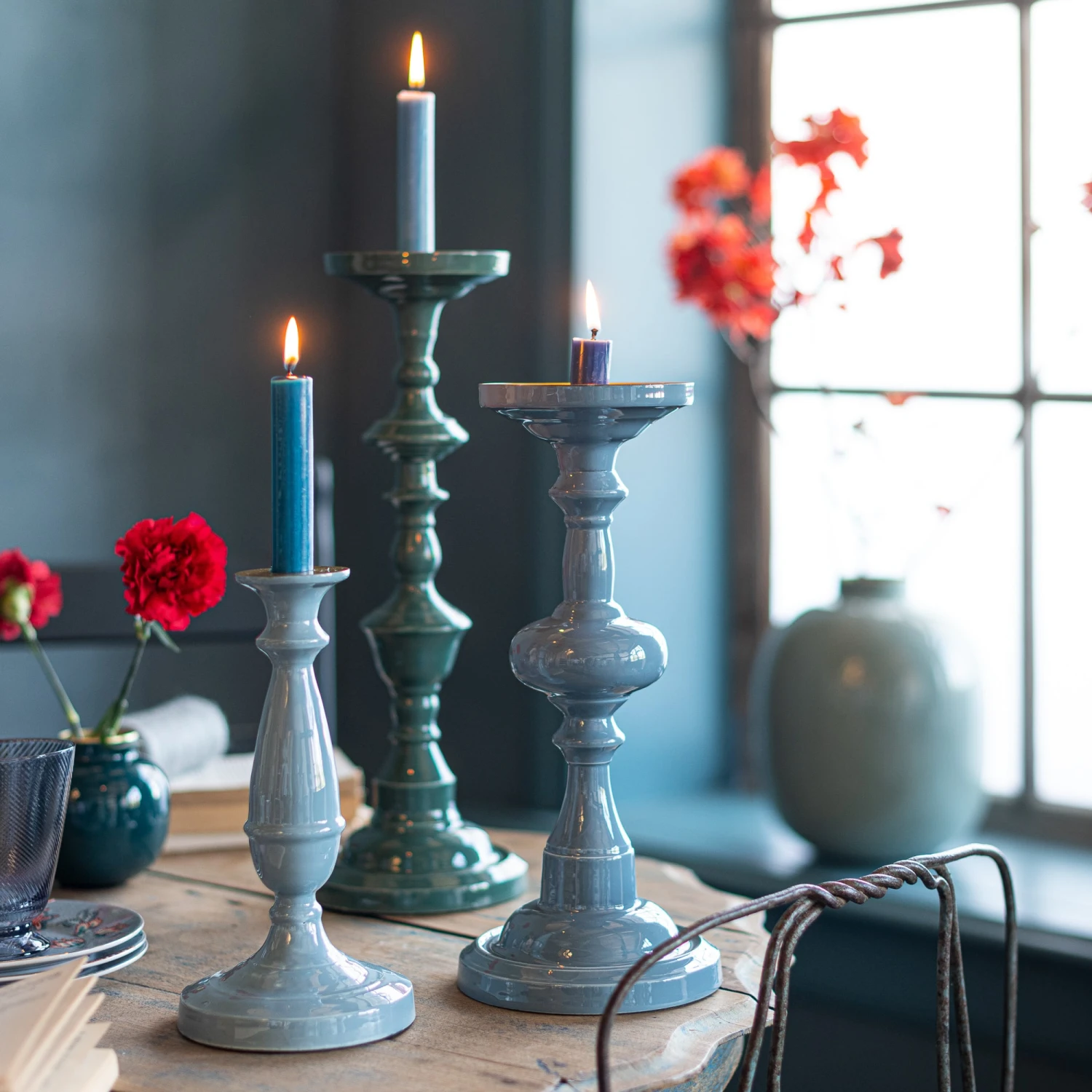 Pip Studio Kerzenstaender "Metal Light Blue" In Blau - 24cm 2 Pip Studio Kerzenstaender "Metal Light Blue" In Blau - 24cm – Bild 2