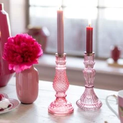 Pip Studio Kerzenstaender "Set/2 Glass Pink" In Rosa -Pip Studio Verkäufe pip studio kerzenstaender set 2 glass pink in rosa 3
