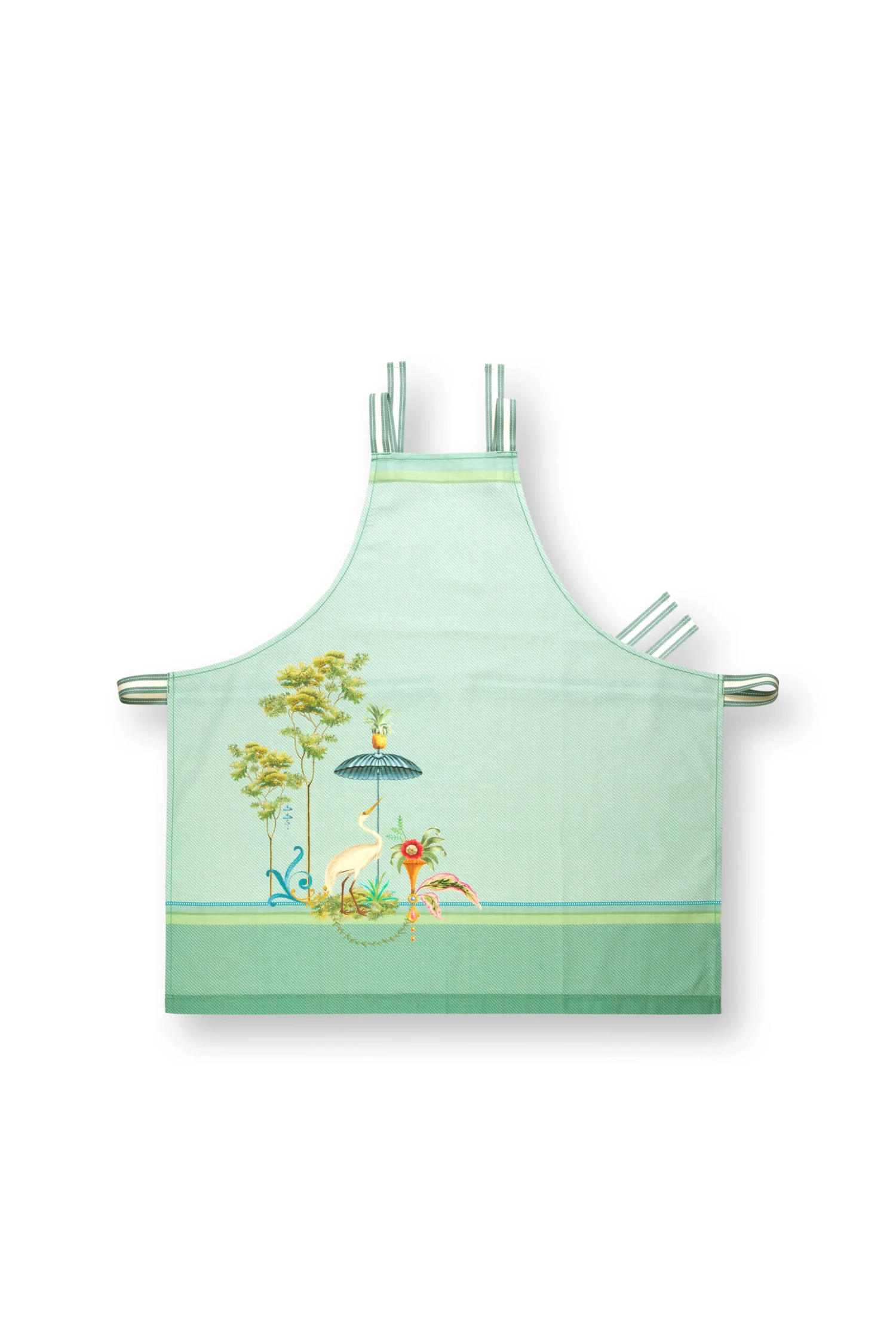 Pip Studio Kochschuerzen "Apron Jolie Heron" In Blau - (L) 85 X (B) 88 Cm