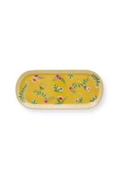 Pip Studio Kuchenstand "Cake Tray Rectangular La Majorelle" In Gelb - (L) 33.3 X (B) 15.5cm