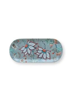 Pip Studio Servierplatten "Cake Tray Flower Festival" In Blau - (L) 33.3 X (B) 15.5cm