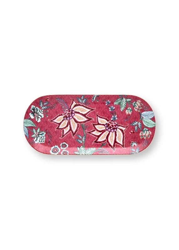 Pip Studio Servierplatten "Cake Tray Flower Festival" In Rosa - (L) 33.3 X (B) 15.5cm 1 Pip Studio Servierplatten "Cake Tray Flower Festival" In Rosa - (L) 33.3 X (B) 15.5cm