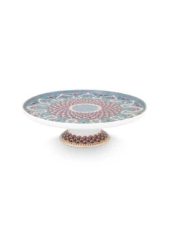 Pip Studio Servierplatten "Cake Tray Flower Festival Scallop Deco" In Blau - (D) 21 Cm