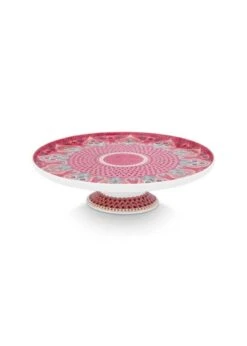 Pip Studio Servierplatten "Cake Tray Flower Festival Scallop Deco" In Rosa - (D) 21 Cm