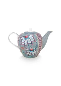 Pip Studio Teegeschirr "Tea Pot Large Flower Festival" In Blau - 1600 Ml