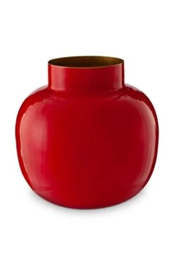 Pip Studio Vasen "Metal Round Red" In Rot - 25cm