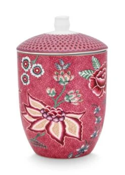 Pip Studio Vorratsbehälter "Storage Jar Flower Festival" In Rosa - 1500 Ml