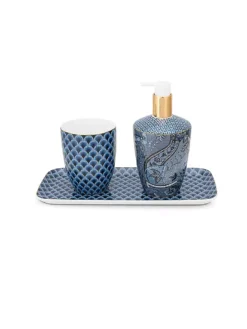 PIP STUDIO, Badaccessoires Set 3tlg Kyoto Festival Blue