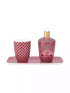 PIP STUDIO, Badaccessoires Set 3tlg Kyoto Festival Dark Pink