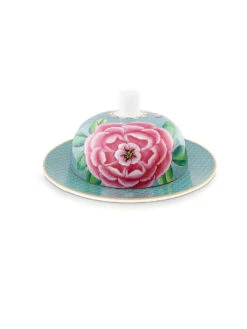 PIP STUDIO, Butterdose Rund BLUSHING BIRDS 17x8cm Blau