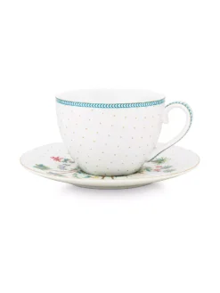 PIP STUDIO, Cappuccinotasse Mit Untertasse 280mlJolie Dots Gold