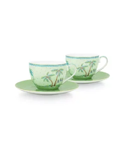 PIP STUDIO, Cappuccinotasse Mit Untertasse 2er Set Jolie 280ml