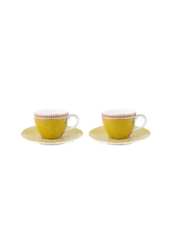 PIP STUDIO, Espressotasse Mit Untertasse Set 2er LA MAJORELLE 120ml Gelb