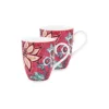 PIP STUDIO, Henkelbecher2er Set Large 350ml Flower Festival Dark Pink