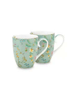 PIP STUDIO, Henkelbecher L 2er Set 350mlJolie Flowers Blue