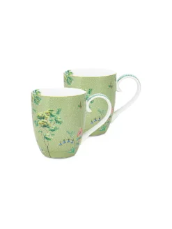 PIP STUDIO, Henkelbecher Set 2er X-Large JOLIE 450ml Heron Green