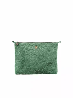 PIP STUDIO, Kosmetiktasche Velvet Quilted L 30x20x13cm Green